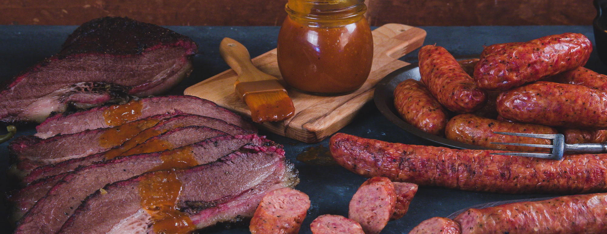 Meyer's BBQ Brisket & Sausage Links with Jar of BBQ Sauce