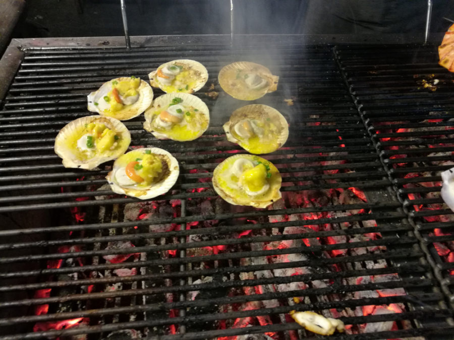 Bbq Oysters Cooking On A Grill