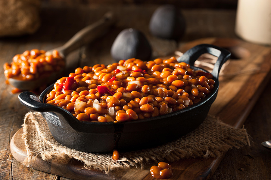 Baked BBQ Beans In A Cast Iron Skillet