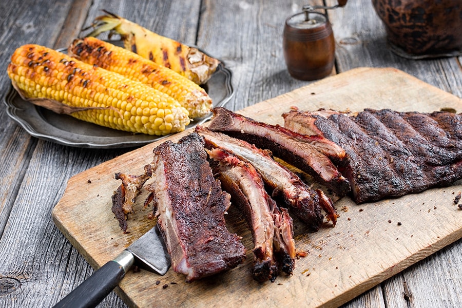 Grilled-Ribs-and-Corn - Labor Day BBQ Recipes - Meyer's Elgin Sausage